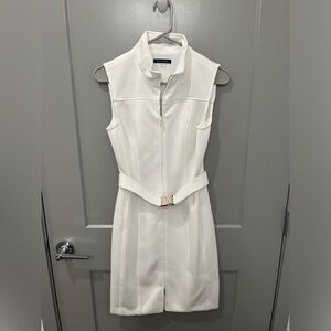 White with gold full front zip-up Tommy Hilfiger dress